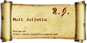 Mult Julietta névjegykártya